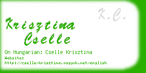 krisztina cselle business card